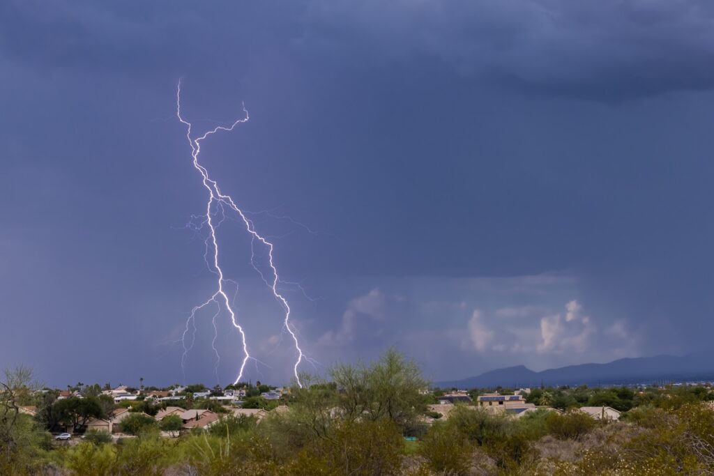 Lightning in the sky